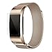 Produktbild Altsommer Bunter Farben Armband für Fitbit Charge 2 Milanese Mesh Magnetverschluss Magnetisches Edelstahl-Armband mit + HD Film Ersatzband, Schnellverschluss für Damen Herren (Gold)
