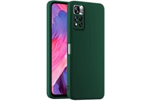 HULLIN Coque de Téléphone en Silicone Colorée, Adaptée à Redmi Note 11 Pro+ 5G (6.67") - Vert foncé