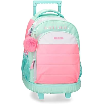 BlackFit8 ENJOY - Mochila Doble Adaptable Carro, Tejido Reciclable, Ideal Para Niños De Diferentes Edades, Cómoda Y Versátil, Calidad Y Resistencia, 32x15x42 Cm, Color Verde Menta Pastel
