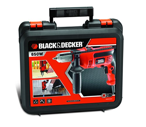 Black + Decker 650W Schlagbohrmaschine im Koffer, 13mm Schnellspannbohrfutter, Spindelarretierung, KR654CRESK - 5