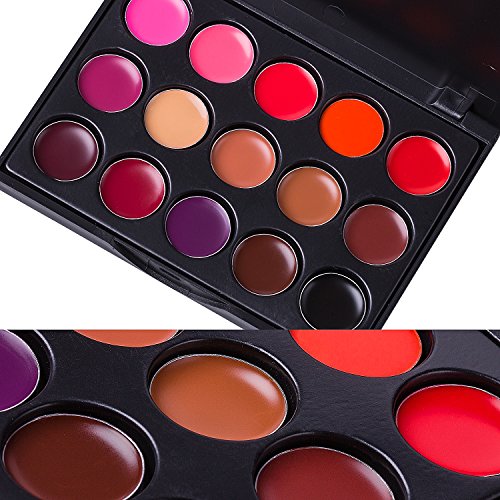 DE’LANCI Mini Lip Lipstick Gloss Palette Makeup Kosmetik Set (15 Farben) - 5