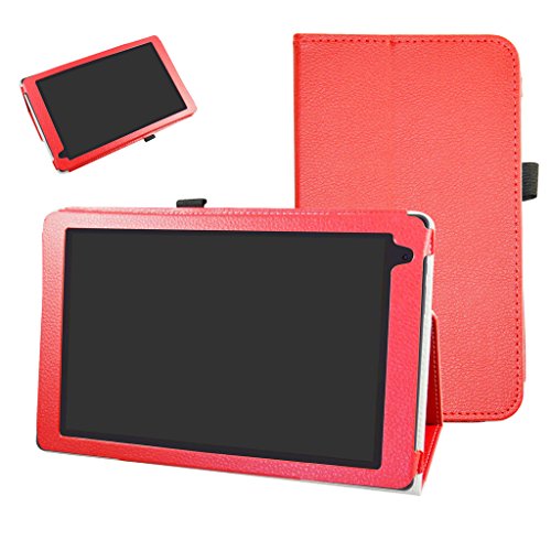 Archos 101b Oxygen hülle,Mama Mouth Folding Ständer Hülle Case mit Standfunktion für 10.1" Archos 101b Oxygen Android 6.0 Tablet PC,Rot