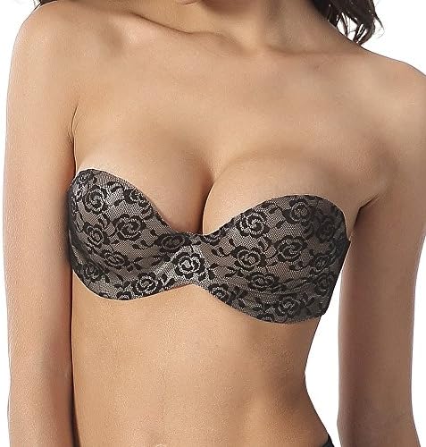 Lace Seamless Strapless Backless Gathers a ring of silicone invisible adhesive wing V bra