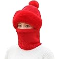 New Variety Store™ Unisex Fur Fleece Winter Beanie Monkey Cap Hood with Drawstring Multi Use Woolen Balaclava Neck Warmer Scarf Casual Cap Hat | Freesize