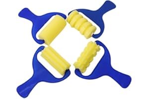 NOPEILVI Ensemble de Rouleaux de Peinture éponge pinceaux de Peinture en Mousse Rouleaux éponge Kit de poignée de Peintres Petit Rouleau pour Enfants Fournitures d'art Bricolage 4 pièces Rouleau de