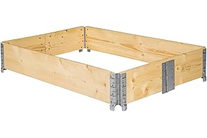 TecTake® Raised Garden Bed with Stackable Frames in Fir Wood, Foldable Raised Bed with Robust Steel Hinges for Easy Storage, Ideal Wooden Planter for Flowers, Vegetables, Fruits & Herbs - 1 Frame