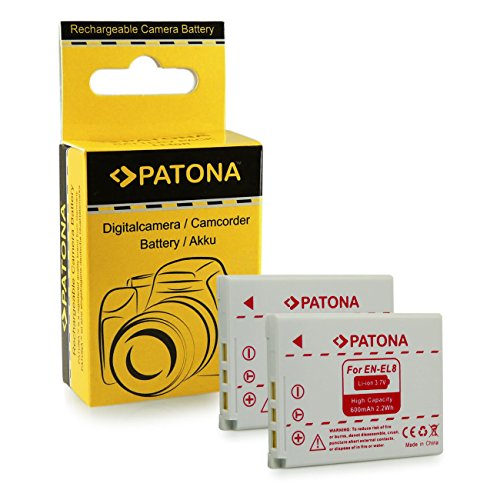 2x Batterie EN-EL8 pour Nikon CoolPix P1   P2   S1   S2   S3   S5   S6   S7c   S9   S50c   S51   S51c   S52   S52c