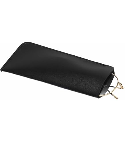 Étui à Lunettes En Cuir Véritable AMEEDA - Ultra-Mince Et Protecteur - Hommes Et Femmes - Bleu