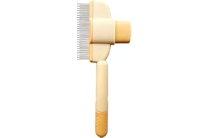 GAZOCUA Brosse pour chat et chien - Peigne autonettoyant pour chat et chien - Peigne d'épilation des poils d'animaux avec bouton de déverrouillage - Brosse de toilettage pour poils longs et courts