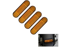 Batheidon Confezione da 4 Pezzi 96x24 mm Moto, Bicicletta, Scooter, Camion e Trattori - Riflettori Autoadesivi E4, Sicurezza Notturna e visibilità Migliorata