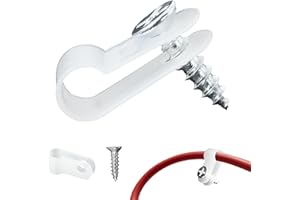 leruiyezs 100 Stück Kabelschellen Zum Schrauben R-Typ 6,4mm Aus Nylon Kabelklemmen Schraubbar Mit Schrauben Für Stromkabel Netzwerkkabel Leitungshalter Kabelkanal Ordnung Garage Haus Büro