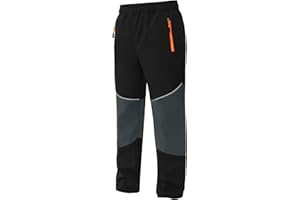 Hill & Sea Kinder-Schneeskihose wasserdichte Softshell-Wanderhose Elastischer Bund Fleecegefütterte warme Snowboardhose