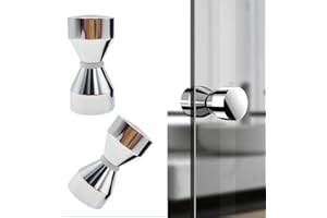 Guidre 2 Stück Türknopf Duschtürknopf Türknauf Dusche Griff Knopf Dusche Beschlag Doppel Knöpfe Glastürgriff Türklinken Türgriff aus Edelstahl für Duschtür Glastüren (Silber-1)