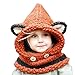 Tonsee® Winter Wool Knitted Fox Hats Baby Girls Shawls Hooded Cowl Beanie Caps (Orange)
