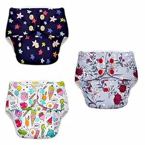 superbottoms Basic Assorted Prints 3 Pocket Diapers, Only Diaper Shells, no Inserts Included (One Size Adjustable)