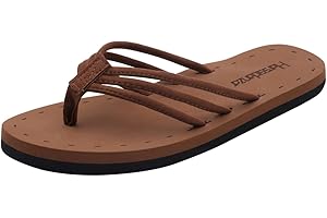 Harssidanzar Tongs mode femmede plage d'été légères et confortables pour femmes avec soutien de la voûte plantaire KL221EU