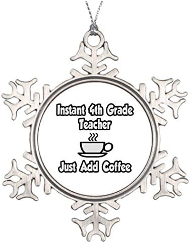 Wedding Tree Decorations Instant 4th Grade Teacher...Just Add Coffee Christmas Tree Snowflake Ornaments Fourth Grade Teacher