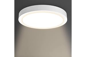 DINGLILIGHTING 12W Office Ceiling Light, Aluminum 3000K Warm White, Surface Mounted Led Ceiling Light Fittings for Kitchen, Living Room, Hallway, Flush Ceiling Lighting