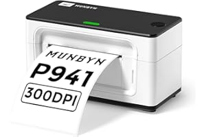 MUNBYN Imprimante d'étiquettes Thermique 300 DPI, Code à Barres Autocollante USB d'expédition 4x6 pour Colis et Petites Entreprises avec USPS UPS Shopify Ebay, Configuration Un Clic pour Windows Mac