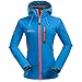 Mount Conquer Damen Softshelljacke Fleecefutter Kapuze Winddicht Wasserdicht Outdoor Camping Wandern Sport Jacke (X-Large, Blau)