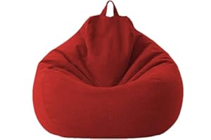 Geagodelia Copridivano per Divano Pigro Fodera Per Divano Fodera Per Poltrona A Sacco Per Divano Bean Bag Cover (Senza Imbottitura) (100 * 120cm, Rosso)