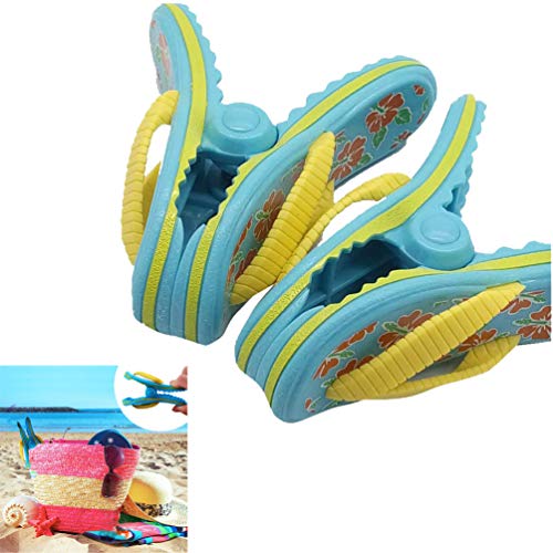 FunMove Pantoufle Serviette Clips Grande Fantaisie sunbed Beach Pinces à Linge Heavy Vêtements Soleil Lit Chaise Longue pour Chaise de Vacances Piscine Lot de 2