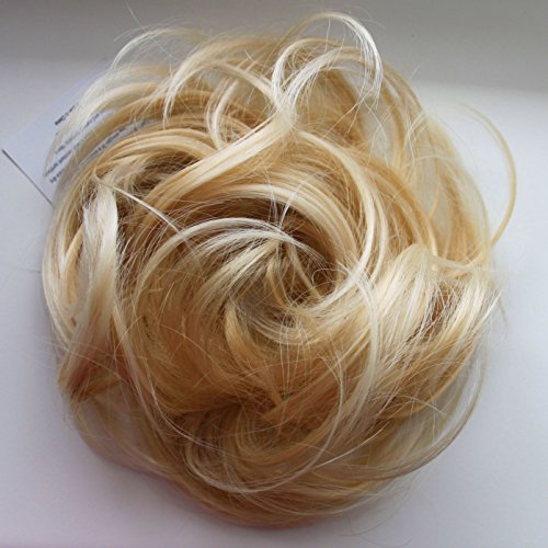 PRETTYSHOP Scrunchy Scrunchie Bun Up Do Hair Piece Hair Ribbon Ponytail Extensions Wavy Curly or Messy various/diverse colours (blond mix #86AT613)