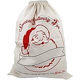 TRIXES Saco Grande Blanco con Cordones para Navidad, Estafeta, Santa Claus y Renos