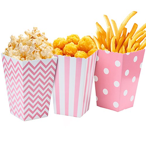 Diealles Popcorn Boîtes, 36PCS Partie Carton Bonbon Conteneur Fête Boites Cadeaux pour Les Collations de Fête, Les Bonbons, Le Pop-Corn et Les Cadeaux - Rose