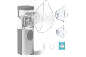 OMRON Akumulatorowy przenośny cichy nebulizator, wydajna atomizacja i absorpcja, akcesoria z 2 maskami i 1 ustnikiem, odpowiedni dla dorosłych i dzieci, do użytku rodzinnego i w podróży