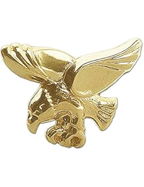 CLEVER SCHMUCK Goldener einzelner Single Ohrstecker 9 x 7 mm fliegender Adler glänzend 333 GOLD 8 KARAT