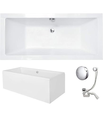 KOLMAN Vitae Badewanne 150x75cm - Komplettset Mit Träger, Ablauf & Füßen