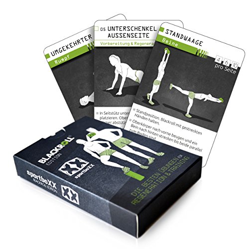 sportboXX Blackroll Trainingsplaner - Trainingskarten mit Übungen für Faszientraining, Regeneration und Stabilisation mit der Massagerolle