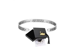AFSTALR Graduation Bracelets 2025 for Womens,High School Class Graduation Personalized Inspirational bracelets, Women College 2025 Graduate Cuff Gifts for Her