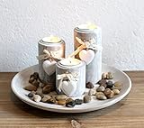 Material: Holz Dekotablett Teelichthalter Holz Herz Kerzentablett modern Edel mit Dekoteller WU