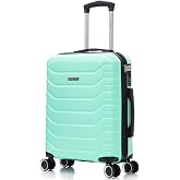 RAYKONG Cabin Suitcase 55 x 40 x 20 cm Polycarbonate (40L) Semi-Rigid Trolley Small Trolley Hand Luggage 4 Wheels 360&ordm; Rotati