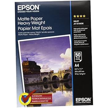 Epson A4 Matte Heavyweight Inkjet Paper (50 Sheets): Amazon.co.uk ...