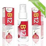 Vitamin B12 Spray 25ml | 125 Sprays, 4 Month Supply | 250 mcg per Spray, B12 Methylcobalamin | Cherry Flavour Liquid | Vegan & Vegetarian by Vegavero