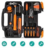 FIXKIT Kit de Herramientas de 39 Piezas, Herramientas Domésticas, Kit de Herramientas Manuales, Estuche de Herramientas