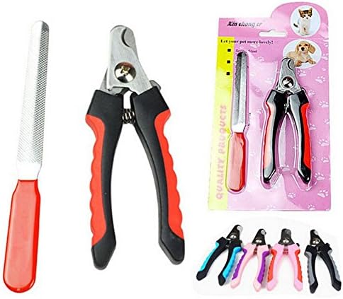 Cuteco Professional Stainless Steel Pet Dog Cat Nail Toe Trimmer Clippers With FREE Nail File for Small, Medium and Large Dogs