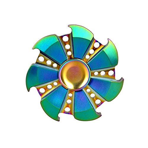 iPartshop pure copper customs Metal EDC Fidget spinner toy Finger Top smooth surface finish hybrid bearing (Colorful)