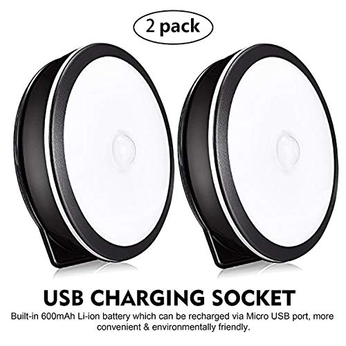 Preisvergleich Produktbild Nachtlicht mit Bewegungsmelder, LED Bewegungsmelder Licht, Auto ON / OFF Nachtlicht, Batterie-Powered Treppen Licht, Schrankleuchten, Schrank Lichter für Flur, Schlafzimmer, Küche (Schwarz)
