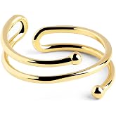 SINGULARU - Double Dot Ring - Adjustable Ring - 925 Sterling Silver - One Size - Various Finishes - Jewellery for Women - Mad