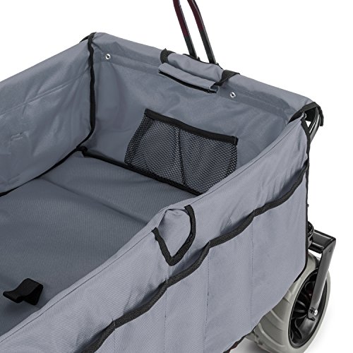 Waldbeck Greyjoy Bollerwagen Handwagen (68 kg Ladung, Transporttasche, faltbar, breite Räder, Kühltasche, witterungsbeständig) gra - 7