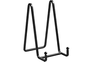 DIDUDIDU Soporte Platos Mesa Caballete Expositor - 2 Piezas Soportes para Platos Decorativos - Soporte de Placa para Exhibicion - Caballetes de Hierro Negro Para Marcos de Fotos | Libros | Arte - 6 Pulgadas