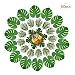 Produktbild 60pcs Hawaii Künstliche Tropical Palm Blätter Hibiskus Blumen mit Stiel Set für Hochzeiten Party Tisch Home Kitchen Dekoration