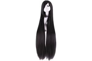 MapofBeauty 40" Anime Kostüm lange gerade Cosplay Perücke Partei Perücke (schwarz)