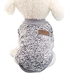 Manga duración: corto Tongshi 8 color perro mascota cachorro clásico suéter polar suéter ropa caliente suéter de invierno (M, Gris)