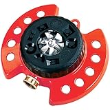 Dramm 15021 ColorStorm 9-Pattern Turret Sprinkler with Heavy-Duty Metal Base, Red