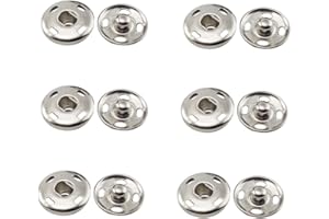 CCLKHY Sew on Snap Buttons, 6 Sets Press Studs Snaps Fasteners Buttons for Clothes Purse Handbag Craft DIY Supplies 15mm